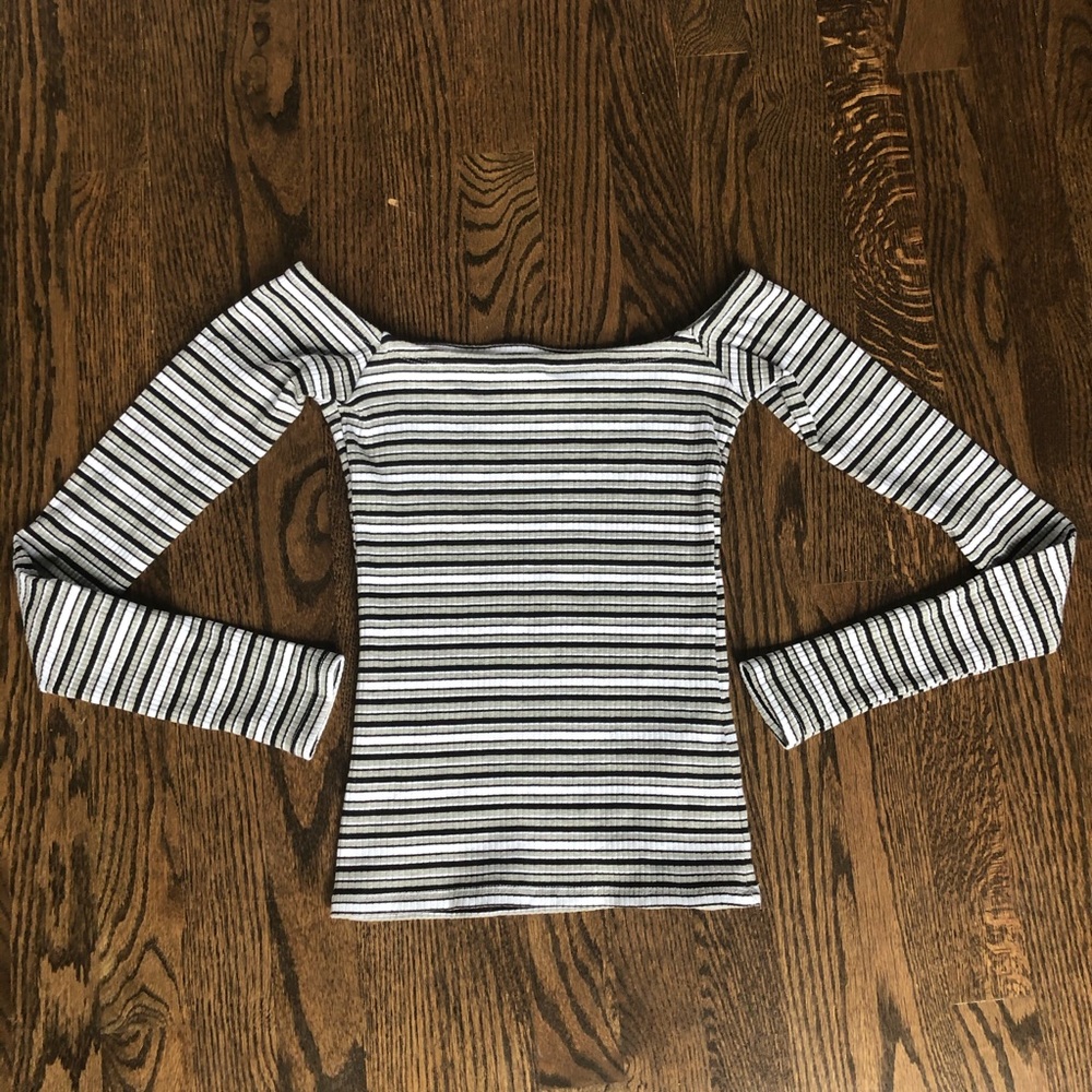 Hollister Off the Shoulder Striped Top